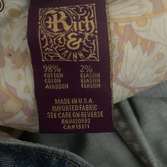 Vintage Rich & Skinny Old Stone Straight Leg Low Rise WMS Jeans SZ 28 X 33” - Picture 11 of 11